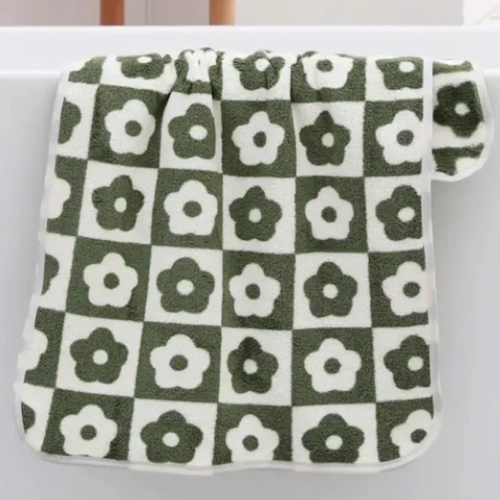 Green Flower Hand Towel
